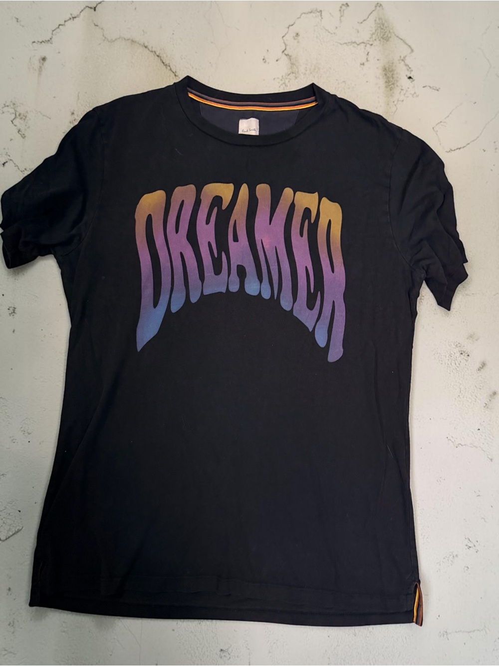 Paul Smith Black Tee with Gradient 'DREAMER' Graphic